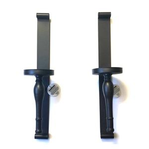 Set of 2 Metal Wall Candle Holders Black/Brown